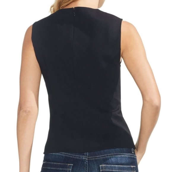 🖤6x HP!🖤 NWT Vince Camuto Black Faux Leather Top - Picture 3 of 10